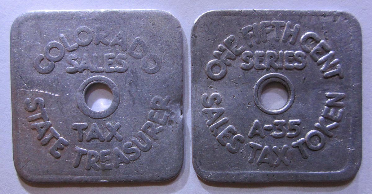 Colorado Sales Tax Token.